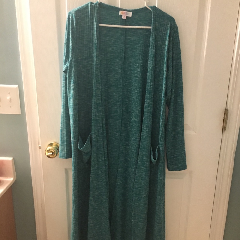 Lularoe Medium Sarah Turquoise Heather EUC